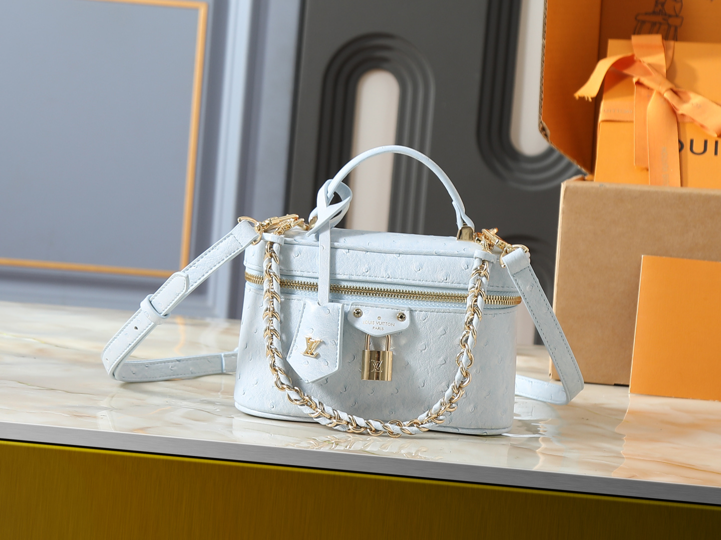 LV Classic Handbag Monogram Canvas Model M55090 Embossed Logo Everyday